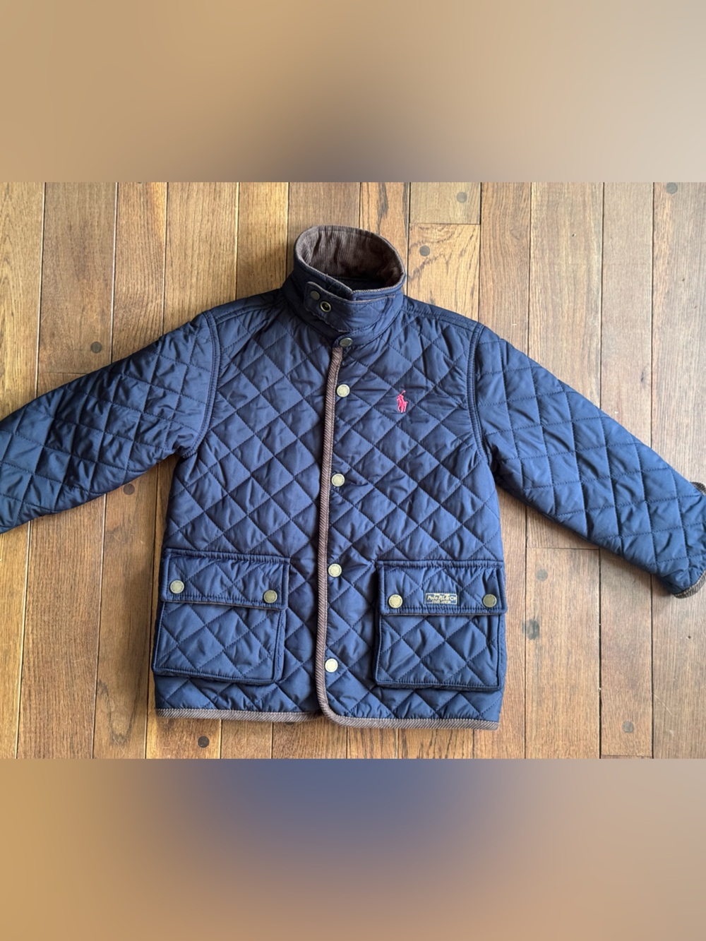 POLO RALPH LAUREN Quilted Snap Up Jacket - Navy Blue 

Toddler Boy’s size 4T